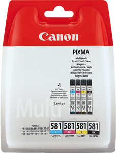 Canon CLI-581 Multipack Origineel Zwart, Cyaan, Magenta, Geel