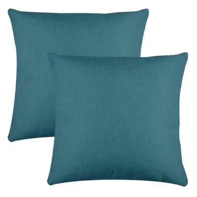 Stof Textile sierkussen Bea - 2x - petrol blauw - 50 x 50 cm - bank kussens - polyester