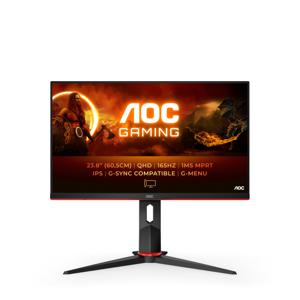 AOC G2 Q24G2A/BK LED display 60,5 cm (23.8") 2560 x 1440 Pixels Quad HD LCD Zwart, Rood