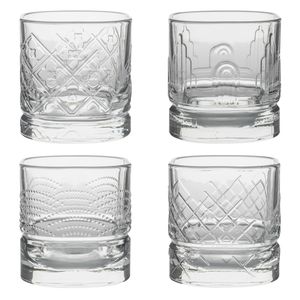 Whisky tumbler glazen - 8x - Dandy serie - transparant - 300 ml