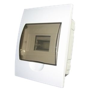 SEP -TF6 inbouw 6 module kast 169x221x85mm met klep metalen dinrail kleur wit