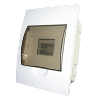 SEP -TF6 inbouw 6 module kast 169x221x85mm met klep metalen dinrail kleur wit
