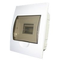 SEP -TF6 inbouw 6 module kast 169x221x85mm met klep metalen dinrail kleur wit