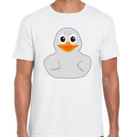 Verkleed T-shirt heren - eend - wit - Carnaval/themafeest