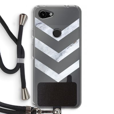 Marmeren pijlen: Pixel 3a Transparant Hoesje met koord