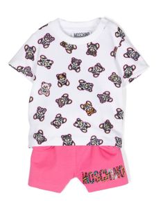 Moschino Kids ensemble haut-short à motif Teddy Bear - Blanc