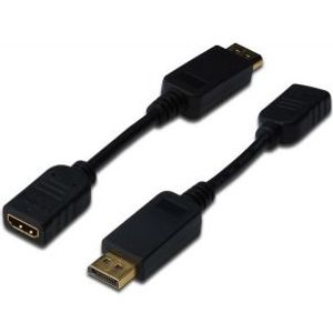Digitus DisplayPort - HDMI DisplayPort HDMI Zwart kabeladapter/verloopstukje