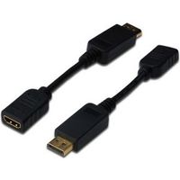 Digitus DisplayPort - HDMI DisplayPort HDMI Zwart kabeladapter/verloopstukje - thumbnail