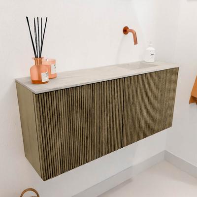 Toiletmeubel Mondiaz Joya Dlux | 90 cm | Meubelkleur Dusk | Faye wastafel Ostra Wasbak Rechts | Zonder kraangat(en)