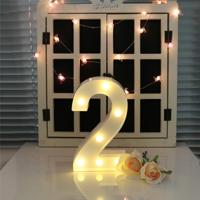 Digit 2 vorm decoratie licht droge batterij aangedreven warm wit staande opknoping vakantie licht