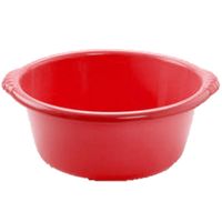 Set van 2x stuks kunststof teiltjes/afwasbakken rond 6 liter rood - thumbnail