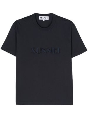 Sunnei sweat en coton à logo brodé - Bleu