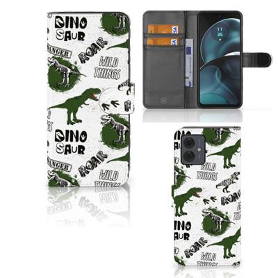 Telefoonhoesje | Met pasjeshouder | voor Motorola Moto G14 Dinosaurus