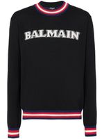 Balmain pull à logo en jacquard - Noir