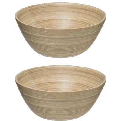 Secret de Gourmet - 2x stuks - Slakom/serveer schaaltjes - bamboe - D25 cm
