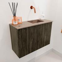 Toiletmeubel Mondiaz Joya Dlux | 60 cm | Meubelkleur Shadow | Faye wastafel Arena Wasbak Rechts | Zonder kraangat(en)