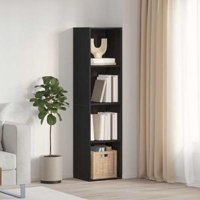Boekenkast met plank Zwart eiken 143 x 30 x 36 cm Bewerkt hout