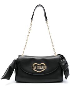 Love Moschino logo-lettering bow shoulder bag - Noir