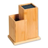 FSC® Bamboe houten - Messenblok zonder messen - Messenhouder met vak - thumbnail
