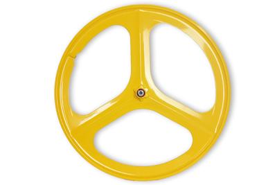 Navigate Tri Spoke Fixed Gear Voorwiel - Geel Navigate Tri Spoke Fixed Gear Voorwiel - Geel