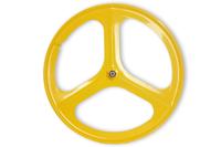 Navigate Tri Spoke Fixed Gear Voorwiel - Geel Navigate Tri Spoke Fixed Gear Voorwiel - Geel