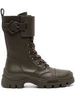 Moncler Larue lace-up leather boots - Vert - thumbnail