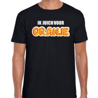 Zwart t-shirt Holland / Nederland supporter ik juich voor oranje EK/ WK voor heren - thumbnail