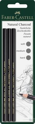 Faber Castell Houtskool Pitt Monochrome - 3 stuks op blister
