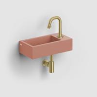 Clou Flush 3 Fontein Met Kraangat Rechts Mat Roze Keramiek 36 cm Clou Flush 3 Fontein Met Kraangat Rechts Mat Roze Keramiek 36 cm