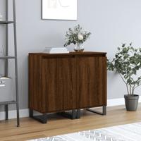 Dressoirs 2 st 40x35x70 cm bewerkt hout bruin eikenkleur