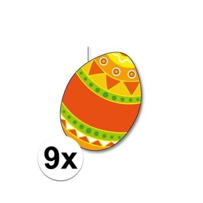 Paaseieren decoratie - 9x - oranje mix - 20 cm - Paasversiering / Paasdecoratie - karton Paaseieren decoratie - 9x - oranje mix - 20 cm - Paasversiering / Paasdecoratie - karton