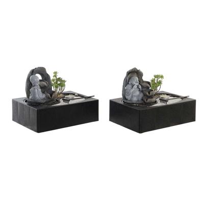 Fontän DKD Home Decor Boeddha Hars Orientaals 29 x 21 x 23 cm (2 Stuks)