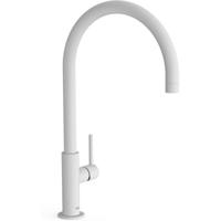 Wastafelkraan Tres Study | Opbouw | Draaibare uitloop | Mengkraan | Hoog model | 1-hendel | Rond | Wit mat