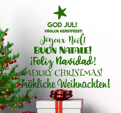 Kerststickers vrolijk kerstfeest tekst