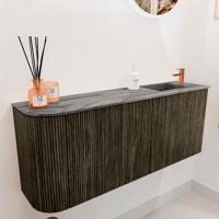 Toiletmeubel Mondiaz Joya Dlux | 101.6 cm | Meubelkleur Shadow | Faye wastafel Sombra Wasbak Rechts | 1 kraangat