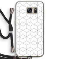 Zwart-witte kubussen: Samsung Galaxy S7 Transparant Hoesje met koord
