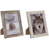 Fotolijsten Home ESPRIT Wit Natuurlijk Kristal polyestyreen Scandinavisch 19,5 x 2 x 24,5 cm (2 Stuks)