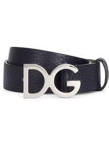 Dolce & Gabbana Kids ceinture à plaque logo - Bleu