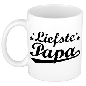 Liefste papa cadeau mok / beker voor Vaderdag 300 ml   -