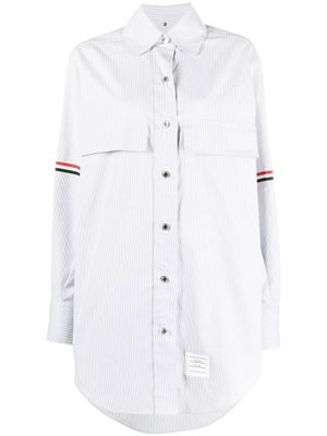 Thom Browne chemise longue à bande tricolore - Gris