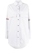 Thom Browne chemise longue à bande tricolore - Gris