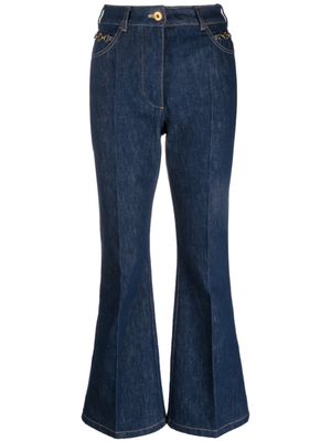 Patou jean à coupe évasée - Bleu