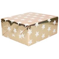 5x stuks rollen inpakpapier/cadeaupapier goud holografisch met sterren 150 x 70 cm 5x stuks rollen inpakpapier/cadeaupapier goud holografisch met sterren 150 x 70 cm