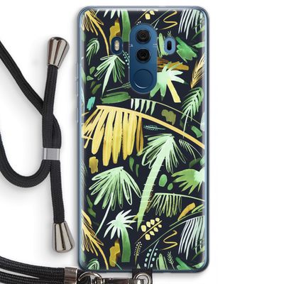 Tropical Palms Dark: Huawei Mate 10 Pro Transparant Hoesje met koord