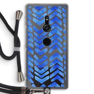 Blauwe pijlen: Sony Xperia XZ2 Transparant Hoesje met koord