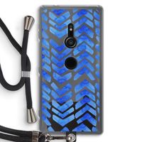 Blauwe pijlen: Sony Xperia XZ2 Transparant Hoesje met koord