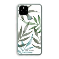 Tropical watercolor leaves: Google Pixel 5 Transparant Hoesje