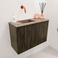 Toiletmeubel Mondiaz Joya Dlux | 60 cm | Meubelkleur Shadow | Faye wastafel Arena Wasbak Links | Zonder kraangat(en)