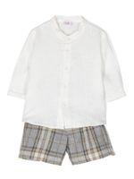 Il Gufo ensemble short-chemise à carreaux - Blanc - thumbnail