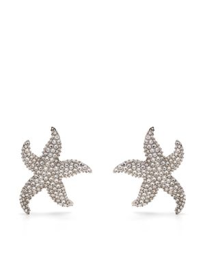 Amina Muaddi boucles d'oreilles Astra serties de cristaux - Argent
